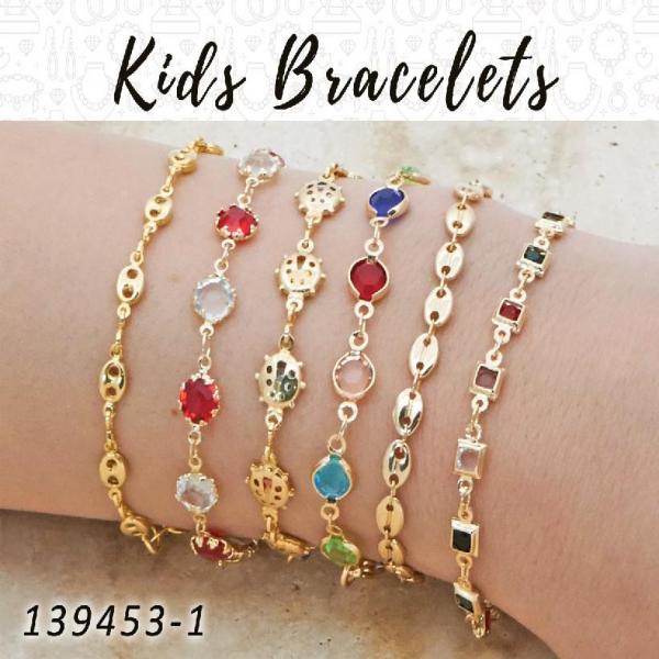 Kit Surtido de 40 Pulseras Infantiles de Oro Laminado al por mayor — SKU 139453