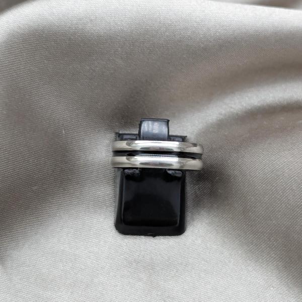 Anillo de Hombre 01.63.0703.07 Acero Inoxidable, Esmaltado Negro, Rodinado