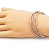 Aro Trio 07.282.0022 Oro Laminado, Diseño de Bola, con Micro Pave Blanca, Diamantado, Tricolor
