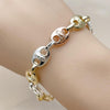 Pulsera Elegante 03.411.0075.09 Oro Laminado, Diseño de Puff Mariner y Guadalupe, Diseño de Puff Mariner, Pulido, Tricolor