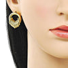 Arete Dormilona 02.282.0037 Oro Laminado, Diseño de Hueco, Pulido, Dorado
