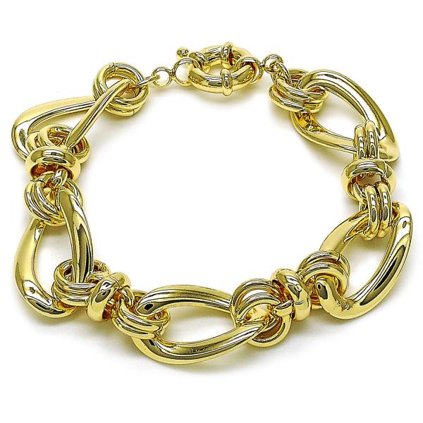 Pulsera Elegante 03.415.0023.08 Oro Laminado, Pulido, Dorado