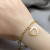Pulsera Elegante 03.63.22997.08 Acero Inoxidable, Diseño de Corazon y Guitarra, Diseño de Corazon, Pulido, Dorado