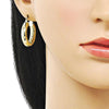 Argolla Pequeña 02.213.0314.25 Oro Laminado, Diseño de Hueco, Diamantado, Dorado