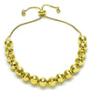 Pulsera Bolo Ajustable 03.368.0095.11 Oro Laminado, Diseño de Bola y Disco, Diseño de Bola, con Zirconia Cubica Blanca, Diamantado, Dorado