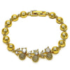 Pulsera Elegante 03.283.0474.1.07 Oro Laminado, Diseño de Cereza y Bola, Diseño de Cereza, con Zirconia Cubica Blanca y Micro PaveBlanca, Pulido, Dorado