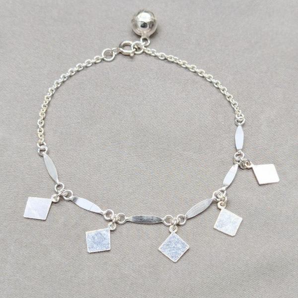 Pulsera Elegante 03.409.0080.08 Plata Rodinada, Diseño de Square Franco, Pulido, Plateado