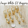 Kit Surtido de 35 Argollas Huggies Grandes con Zirconia Blanca de Oro Laminado al por mayor — SKU 139516
