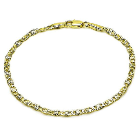 Pulsera Básica 04.213.0243.07 Oro Laminado, Diseño de Mariner, Diamantado, Dorado