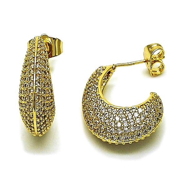 Arete Dormilona 02.283.0290 Oro Laminado, con Zirconia Cubica Blanca, Pulido, Dorado
