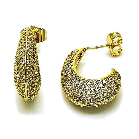 Arete Dormilona 02.283.0290 Oro Laminado, con Zirconia Cubica Blanca, Pulido, Dorado