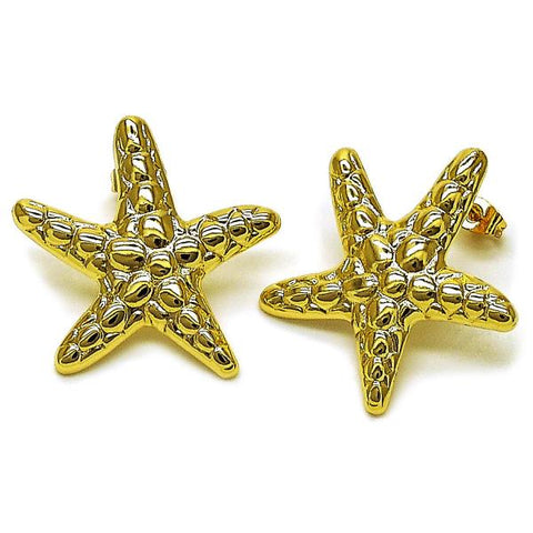 Arete Dormilona 02.282.0050 Oro Laminado, Diseño de Estrella, Pulido, Dorado