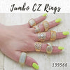 Kit Surtido de 10 Anillos Jumbo con Zirconia de Oro Laminado al por mayor — SKU 139566