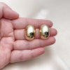 Arete Dormilona 02.213.0702 Oro Laminado, Diseño de Chunky, Pulido, Dorado