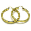 Argolla Grande 02.213.0812.50 Oro Laminado, Diseño de Hueco, Diamantado, Dorado
