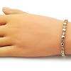 Pulsera Tennis 03.283.0454.07 Oro Laminado, con Zirconia Cubica Blanca, Pulido, Dorado
