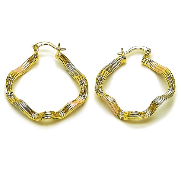 Argolla Mediana 02.170.0548.35 Oro Laminado, Diseño de Hueco, Pulido, Tricolor