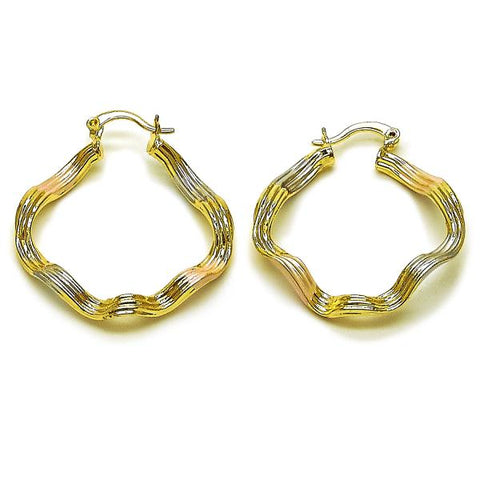 Argolla Mediana 02.170.0548.35 Oro Laminado, Diseño de Hueco, Pulido, Tricolor