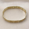 Pulsera Solida 03.213.0382.08 Oro Laminado, Diseño de Llave Griega, Pulido, Dorado