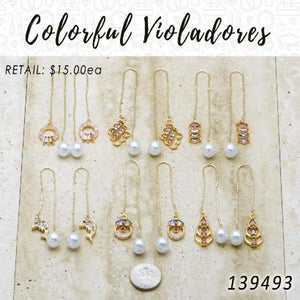 Kit Surtido de 35 Aretes Pasantes Violador con Zirconia de Colores de Oro Laminado al por mayor — SKU 139493