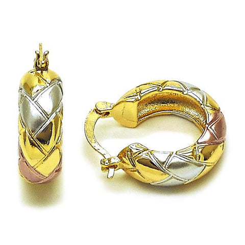 Argolla Mediana 02.170.0546.20 Oro Laminado, Diamantado, Tricolor