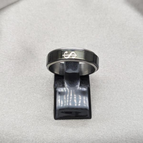 Anillo de Hombre 01.63.0617.11 Acero Inoxidable, Diseño de Trebol de Cuatro Hojas, Pulido, Acero