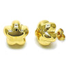 Arete Dormilona 02.202.0010 Oro Laminado, Diseño de Flor, Pulido, Dorado