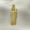 Dije Religioso 05.380.0160 Oro Laminado, Diseño de San Judas, con Micro Pave Blanca, Pulido, Dorado