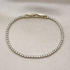Pulsera Tennis 03.130.0006.1.07 Oro Laminado, con Zirconia Cubica Blanca, Pulido, Dorado
