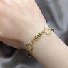 Pulsera Elegante 03.63.22124.07 Acero Inoxidable, Diseño de Flor, Pulido, Dorado
