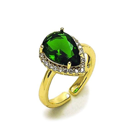 Anillo Multi Piedra 01.196.0034 Oro Laminado, Diseño de Gota y Cluster, Diseño de Gota, Pulido, Dorado