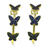 Argolla Mediana 02.341.0140.35 Oro Laminado, Diseño de Mariposa, con Micro Pave Multicolor, Pulido, Dos Tonos