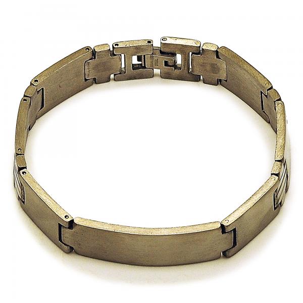Pulsera Solida 03.114.0385.3.08 Acero Inoxidable, Diseño de Cruz, Pulido, Acero