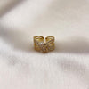 Anillo Multi Piedra 01.341.0099 Oro Laminado, Diseño de Baguette, con Zirconia Cubica Blanca y Micro PaveBlanca, Pulido, Dorado