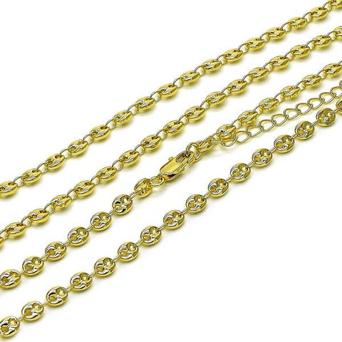 Gargantilla Elegante 04.326.0006.18 Oro Laminado, Diseño de Puff Mariner, Pulido, Dorado
