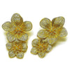 Arete Dormilona 02.282.0058 Oro Laminado, Diseño de Flor, Diamantado, Dorado