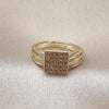 Anillo Multi Piedra 01.266.0056 Oro Laminado, con Micro Pave Blanca, Pulido, Dorado