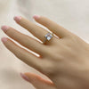 Anillo Multi Piedra 01.284.0056.1 Oro Laminado, con Zirconia Cubica Blanca y Micro PaveBlanca, Pulido, Dorado