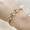 Pulsera Elegante 03.283.0474.1.07 Oro Laminado, Diseño de Cereza y Bola, Diseño de Cereza, con Zirconia Cubica Blanca y Micro PaveBlanca, Pulido, Dorado