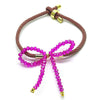 Pulsera Bolo Ajustable 03.362.0028.07 Oro Laminado, Diseño de Arco, con Cristal Fuchsia, Dorado
