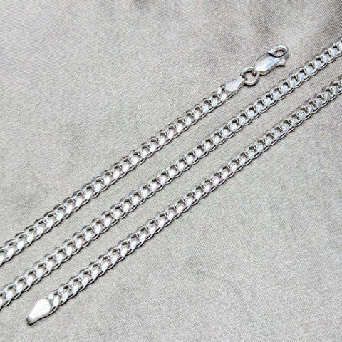 Gargantilla Básica 04.420.0004.22 Plata Rodinada, Diseño de Miami Cubana, Pulido, Plateado
