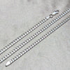 Gargantilla Básica 04.420.0004.22 Plata Rodinada, Diseño de Miami Cubana, Pulido, Plateado
