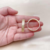 Argolla Huggie 02.204.0059.30 Oro Laminado, con Micro Pave Blanca, Pulido, Dorado