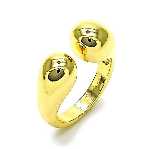 Anillo Elegante 01.163.0001 Oro Laminado, Diseño de Bola, Pulido, Dorado