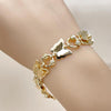 Pulsera Elegante 03.331.0324.08 Oro Laminado, Diseño de Mariposa, Mate, Dorado