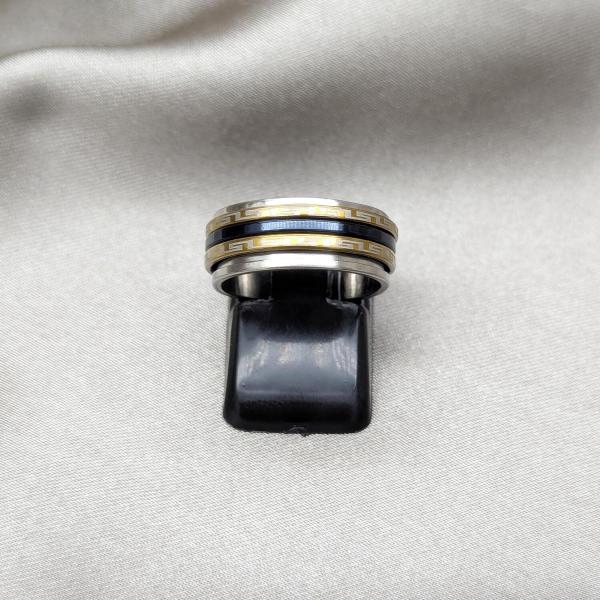 Anillo de Hombre 01.63.0696.08 Acero Inoxidable, Diseño de Duplo, Pulido, Tricolor