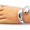 Aro Individual 07.215.0009.1.05 Rodio Laminado, Diseño de Gota, Pulido, Rodinado
