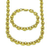 Collar y Pulso 06.213.0030 Oro Laminado, Diseño de Puff Mariner, Pulido, Dorado