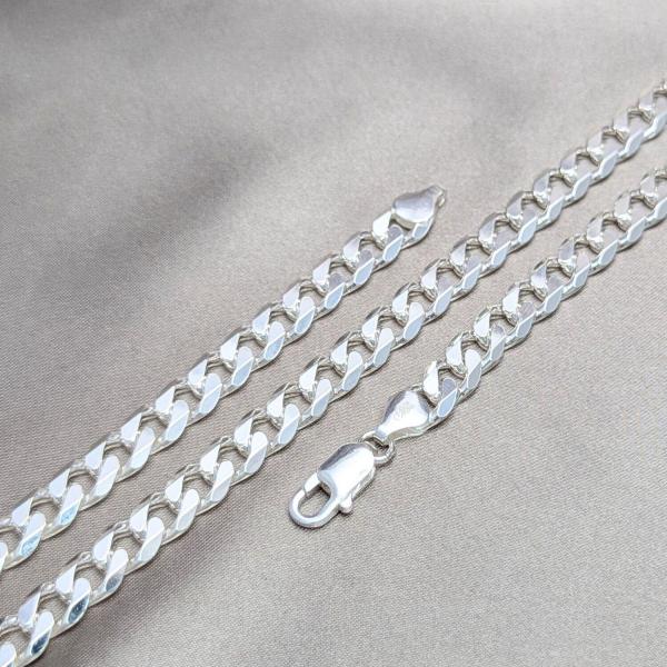 Pulsera Básica 04.420.0025.09 Plata Rodinada, Diseño de Cubana, Pulido, Plateado