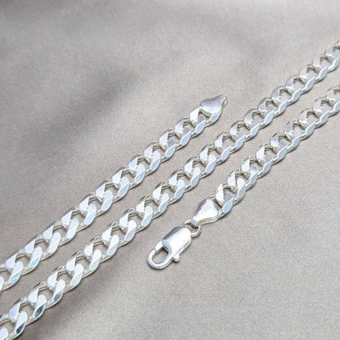 Pulsera Básica 04.420.0025.09 Plata Rodinada, Diseño de Cubana, Pulido, Plateado